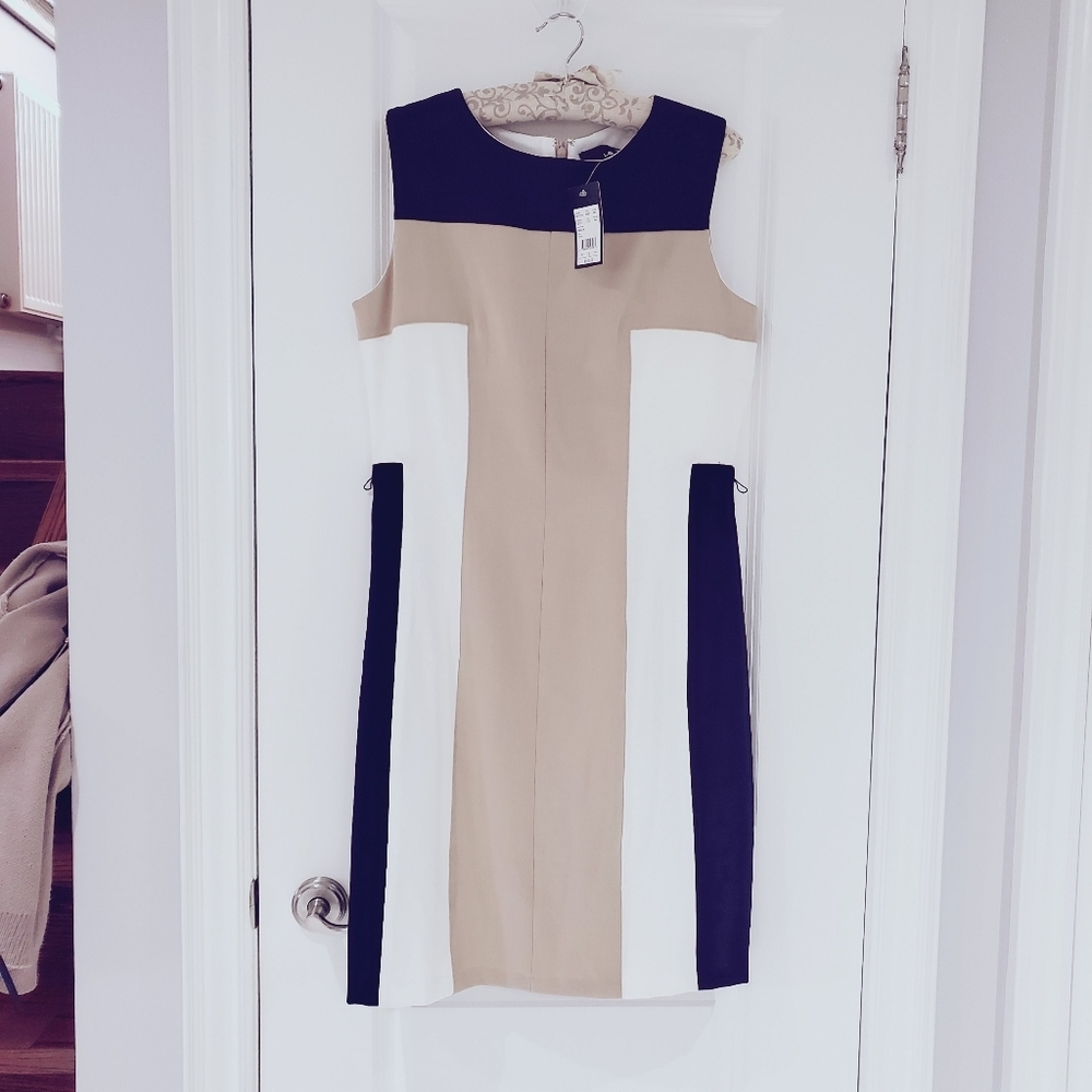 NWT Laura Color Block Sheath Midi Dress- Size 12
